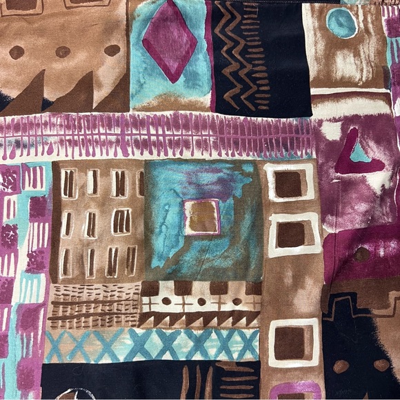 Vintage Burma Bibas Abstract Art Short Sleeve Button Up Rayon Shirt L - Picture 3 of 6